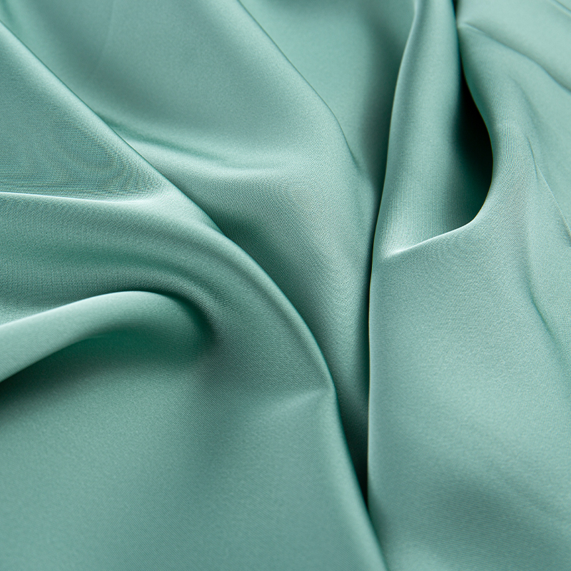 HY386 172GSM Imitation acétate Double tissu en mousseline de soie vert Satin, tissu de mode en soie imitation