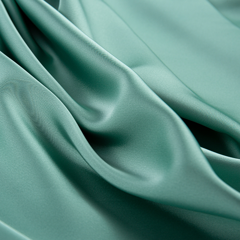 HY386 172GSM Imitation acétate Double tissu en mousseline de soie vert Satin, tissu de mode en soie imitation