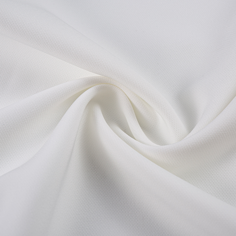 HY098 Tissu extensible à quatre côtés en soie composite blanche à armure toile double couche