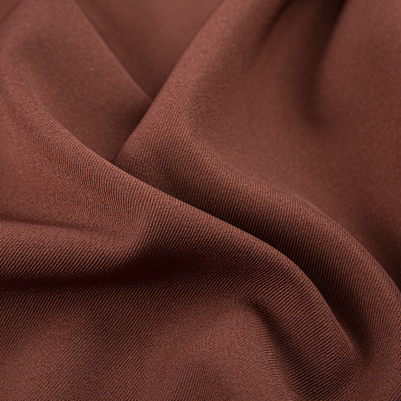 HY253 Tissu mélangé d'élasthanne extensible dans quatre sens en sergé britannique pur marron