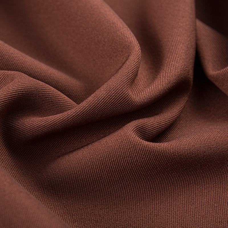 HY253 Tissu mélangé d'élasthanne extensible dans quatre sens en sergé britannique pur marron