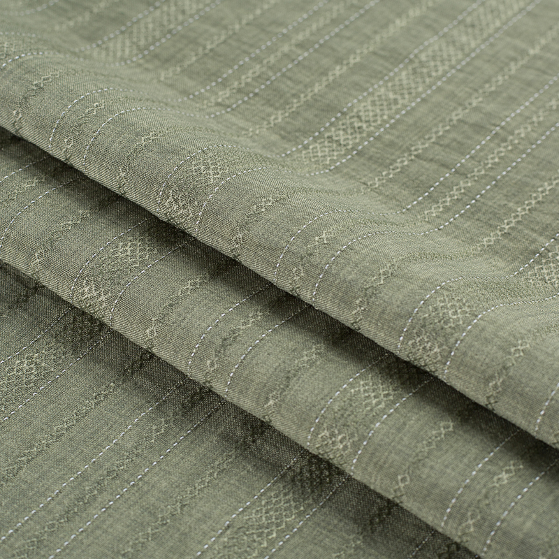 Tissu Lyocell à rayures d'épaisseur alternée de diamant de rayonne de HY557-Rayon 136GSM 99%P 1%