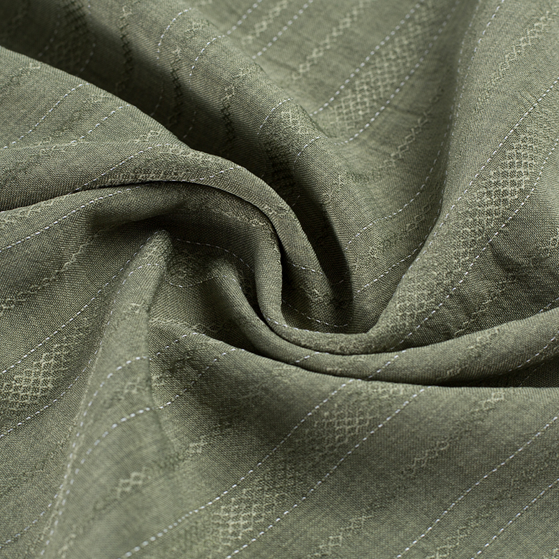 Tissu Lyocell à rayures d'épaisseur alternée de diamant de rayonne de HY557-Rayon 136GSM 99%P 1%